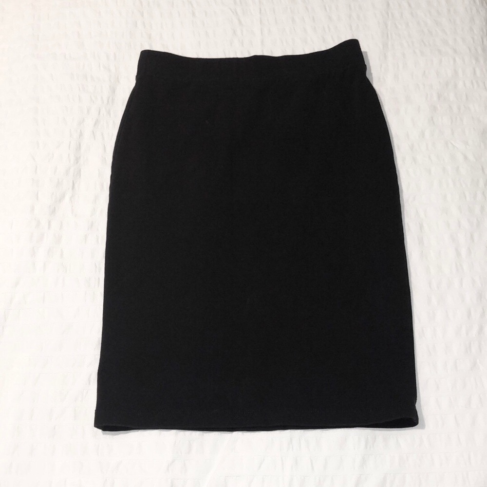 Plain black pencil skirt